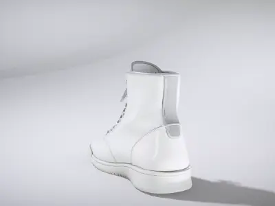 Monochrome Boxing Shoe with Ankle Support Low-poly 3D model