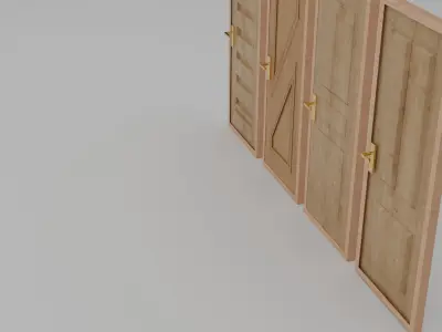 Classic Wooden Door Free low-poly 3D model