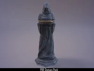 PBR Statues Pack Low-poly 3D model