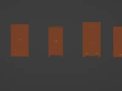 Dresser - Cabinet - Wardrobe - Closet collection Low-poly 3D model