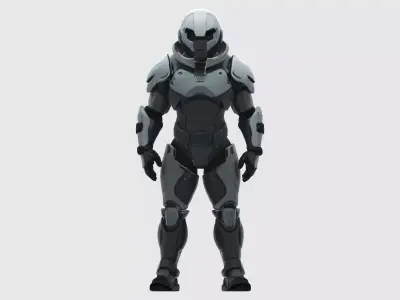 Cyberpunk Game Ready 3D Character  GLB FBX  PBR Textures Low-poly 3D model