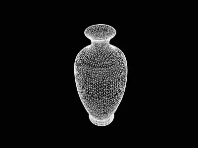 Elegant Tall Floral Floor Vase 3D model