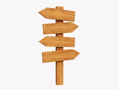 Signboards wooden 02 3D model