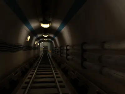 Metro Station Low-poly 3D model