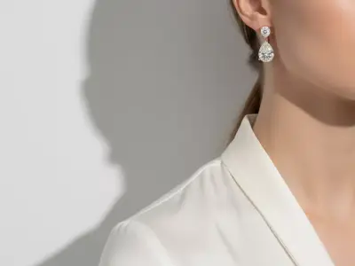 Classic Teardrop Diamond Earrings 3D print model