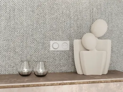 Headboard 1 bathroom wall with light fixtures and mirrors 3D model