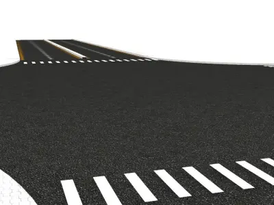 Road straight VR  low-poly 3D model Low-poly 3D model