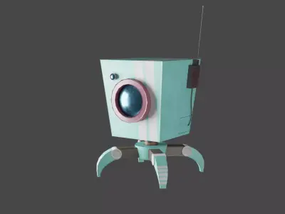 Rigged Stylized Robot Low-poly 3D model Low-poly 3D model