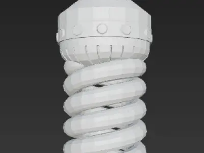 Spiral Energy-Saving Bulb with Blue Band 3D model