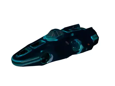 SciFi Futuristic Space Fighter Model Low-poly 3D model