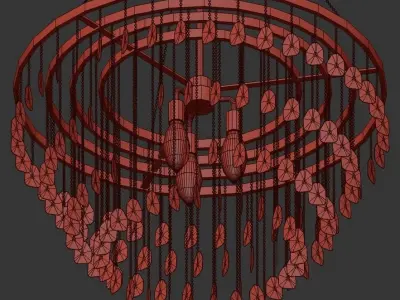 Camille savoy house crystal chandelier in gold 3D model