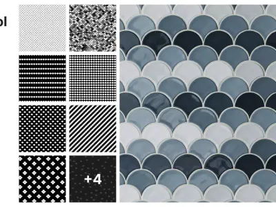 Fishscale Tiles in Straight Set Texture