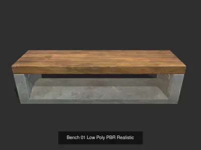 10 Benches Low Poly PBR Realistic Collection 3D Model Pack