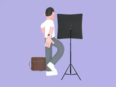 Stylized 3D Male Photographer Character - Confident Studio Pose 3D model