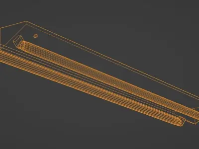 Fluorescent Strip Light Low-poly 3D model