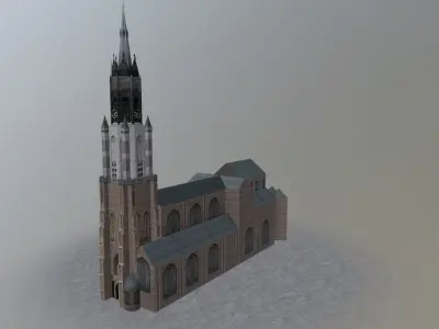 Den Haags Delfts Church Low-poly 3D model