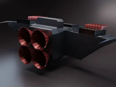 Sci-Fi Spaceship Low-poly 3D model