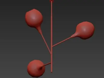 SPROUT floor lamp with three glass balls 3D model