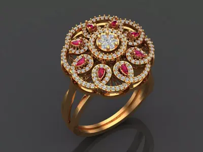 WEDDING RING WITH DIAMONDS 3D print model purchase