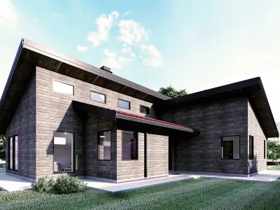 Simple House Exterior and Interior Design Free 3D model