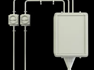 3D Fuse Box model Low-poly 3D model