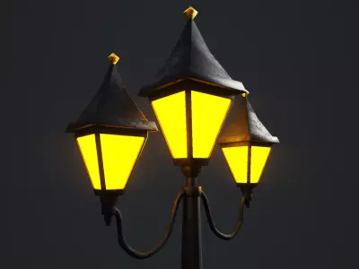 Victorian Street Lamp Low-poly 3D model