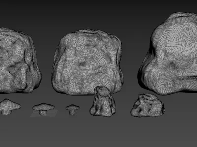 Stylized Mushroom Fantasy Pack 3D model