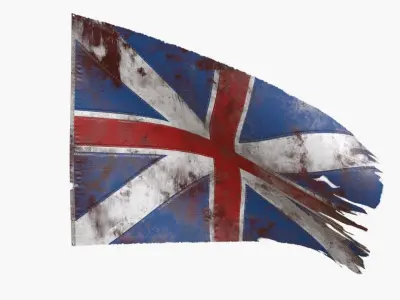 British Union Flag 1606-1801 Low-poly 3D model