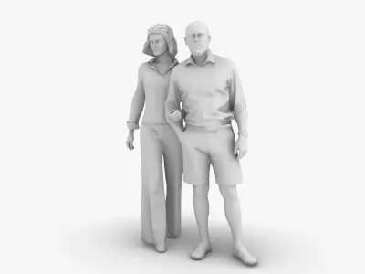 Couple Walking 3D print model