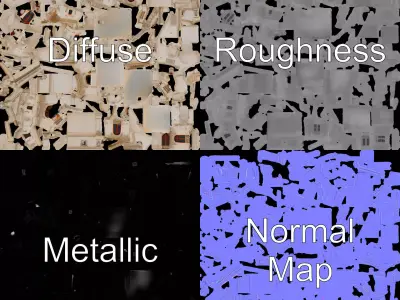 Ornate Baroque Mansion model pack Low-poly 3D model