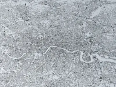 Greater London Road Network and Streets 3D model