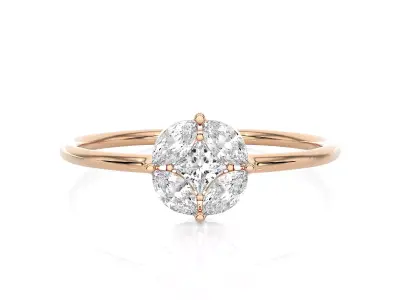 Light Minimalist Diamond Ring 3D print model