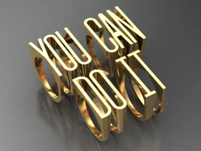 alphabet letter ring Collection 3D Model Pack