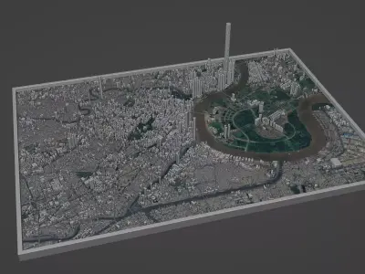 Ho Chi Minh City Low-poly 3D model