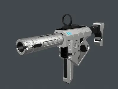Sci-Fi MP5 Styled Gun Low-poly 3D model
