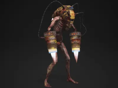 Sci-fi Cyber Victim 7 Low-poly 3D model