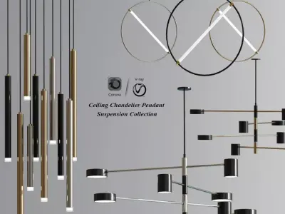 Ceiling Chandelier Pendant Suspension Collection 3D model