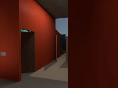 House interior of with walls Low-poly 3D model