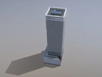 London 8 Canada Square HSBC Low-poly 3D model