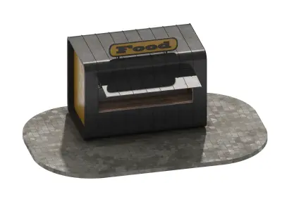 Kiosk 2 box with sign 3D model