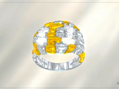 Luminous Harmony Diamond Ring Low-poly 3D model