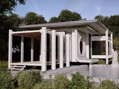 Casa Blanca Exterior Scene 3D model