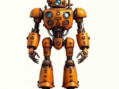 steampunk robotic 1 3D print model buy