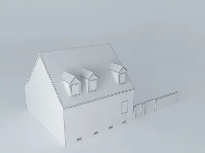 Small House 19th century Low-poly 3D model
