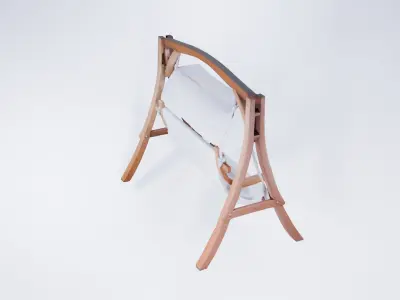 Low Poly Garden Swing - Outdoor Patio Seating Prop 3D model