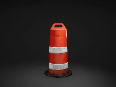 Barriers Game Ready pole Low-poly 3D model