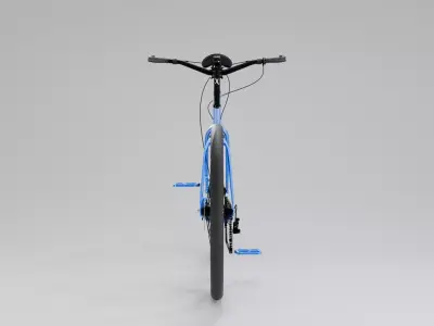 Gravel Bike Blue Gradient Frame with Bar Ends Royalty-Free Brand 3D model