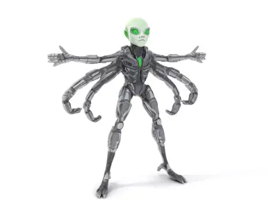 Cyber Alien Warrior model pack Low-poly 3D model