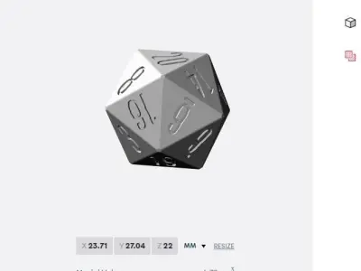 RPG Polyhedral Dice Set Wood Carved Style 3D print model