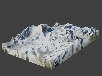 Changtse Mountain Low-poly 3D model
